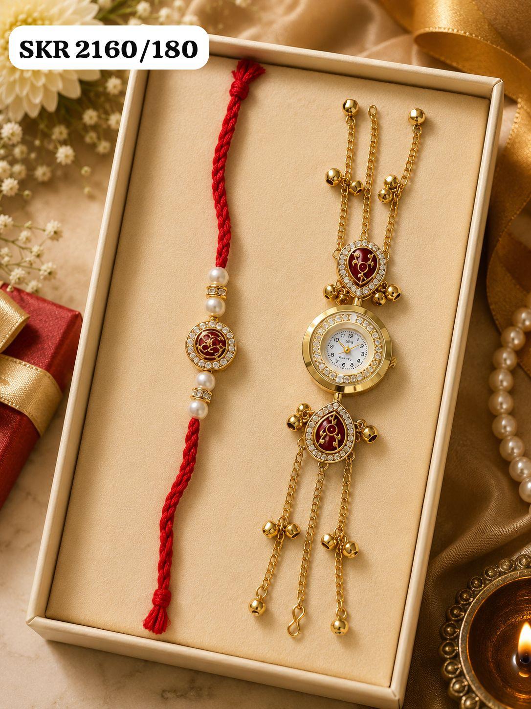 Red Rakhi Watch Gift Set